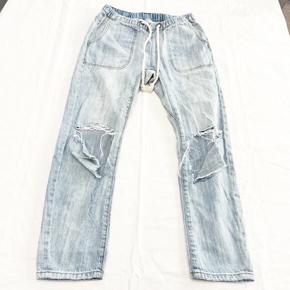 One Teaspoon Shabbies Light Wash Denim Cargo Jogger Jeans Size XS - Picture 2 of 8